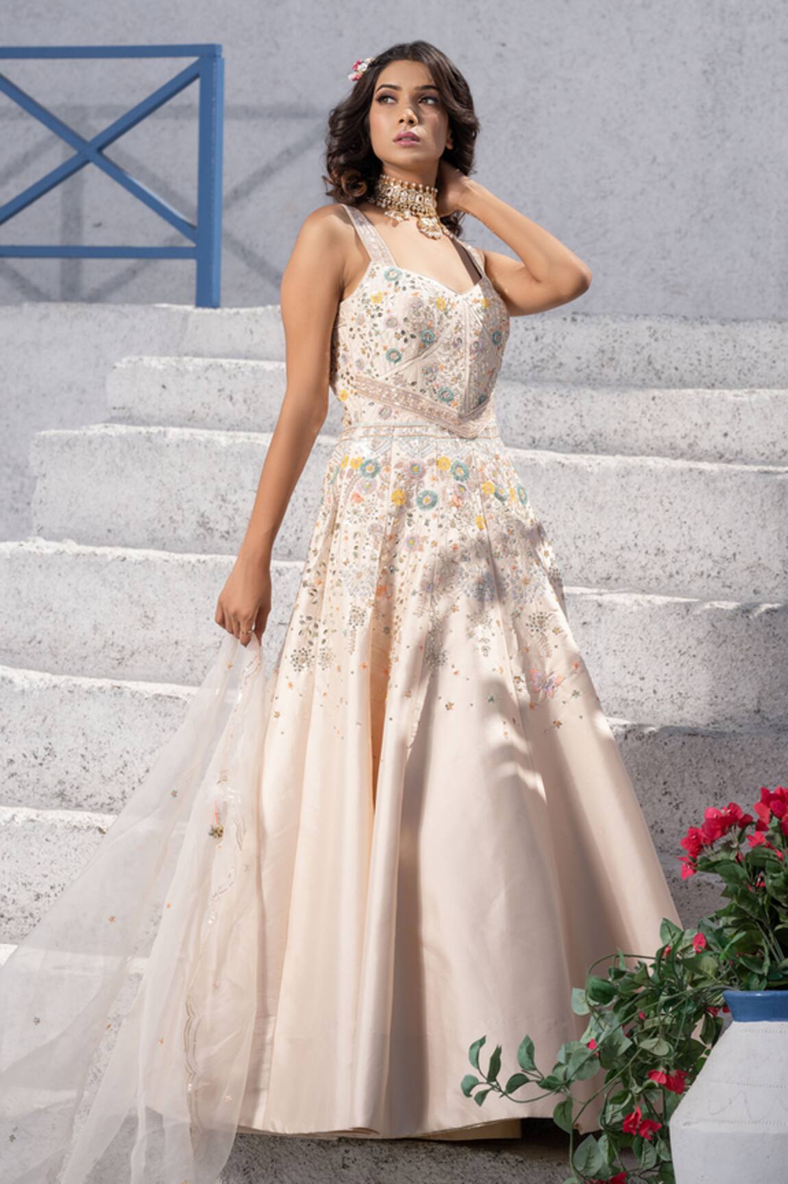 Tamaraa By Tahani Embroidered Anarkali with Dupatta