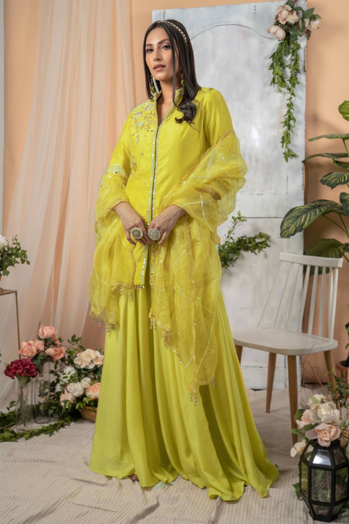 Tamaraa By Tahani Embroidered Jacket Lehenga Set