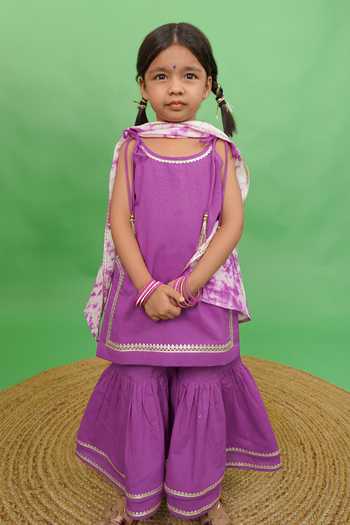 Tiber Taber Gota Embroidered Kurta Sharara Set 