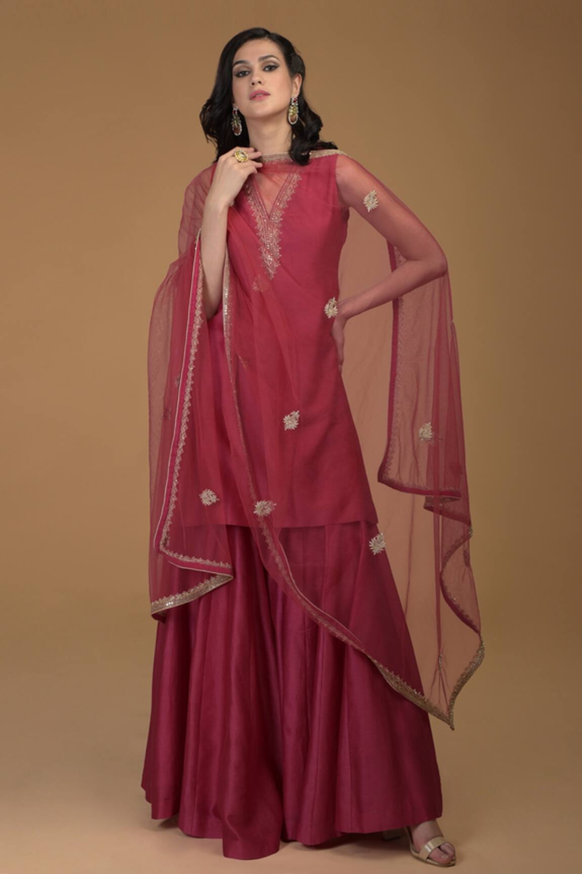 Talking Threads Chanderi Kurta Gharara Set