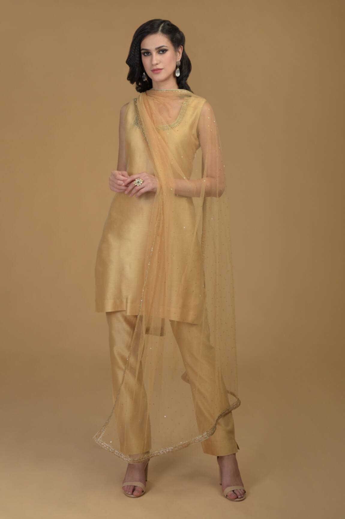 Talking Threads Chanderi Straight Kurta Set