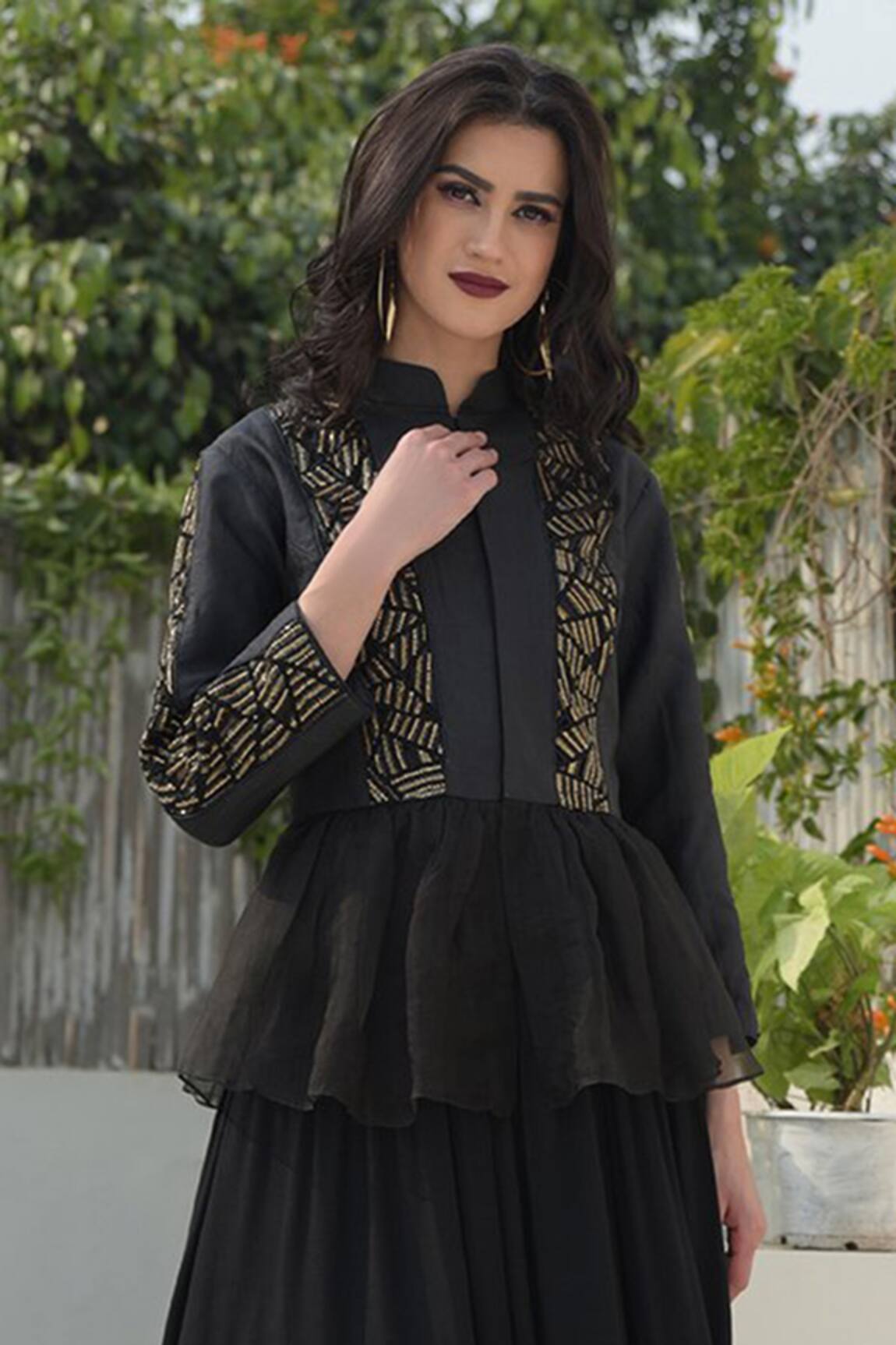 Talking Threads Embroidered Peplum Jacket