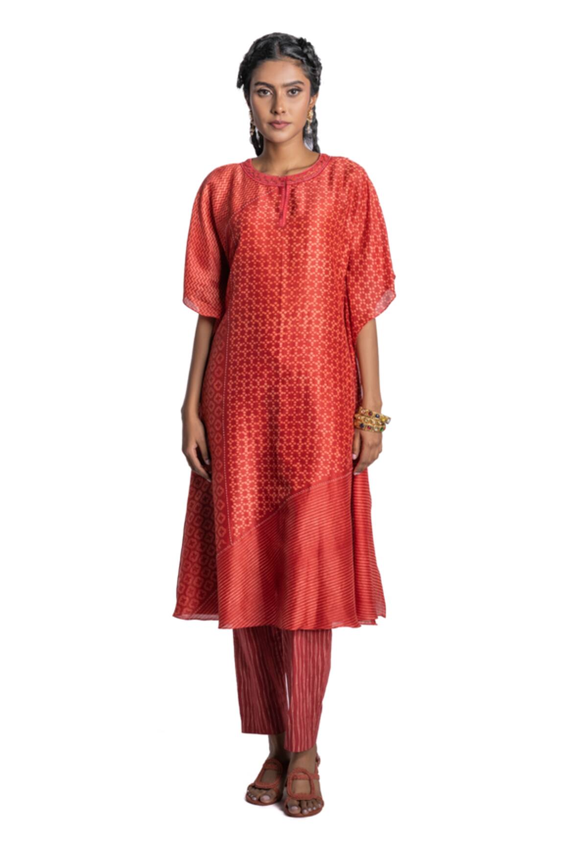 Krishna Mehta Chanderi Kurta & Pant Set