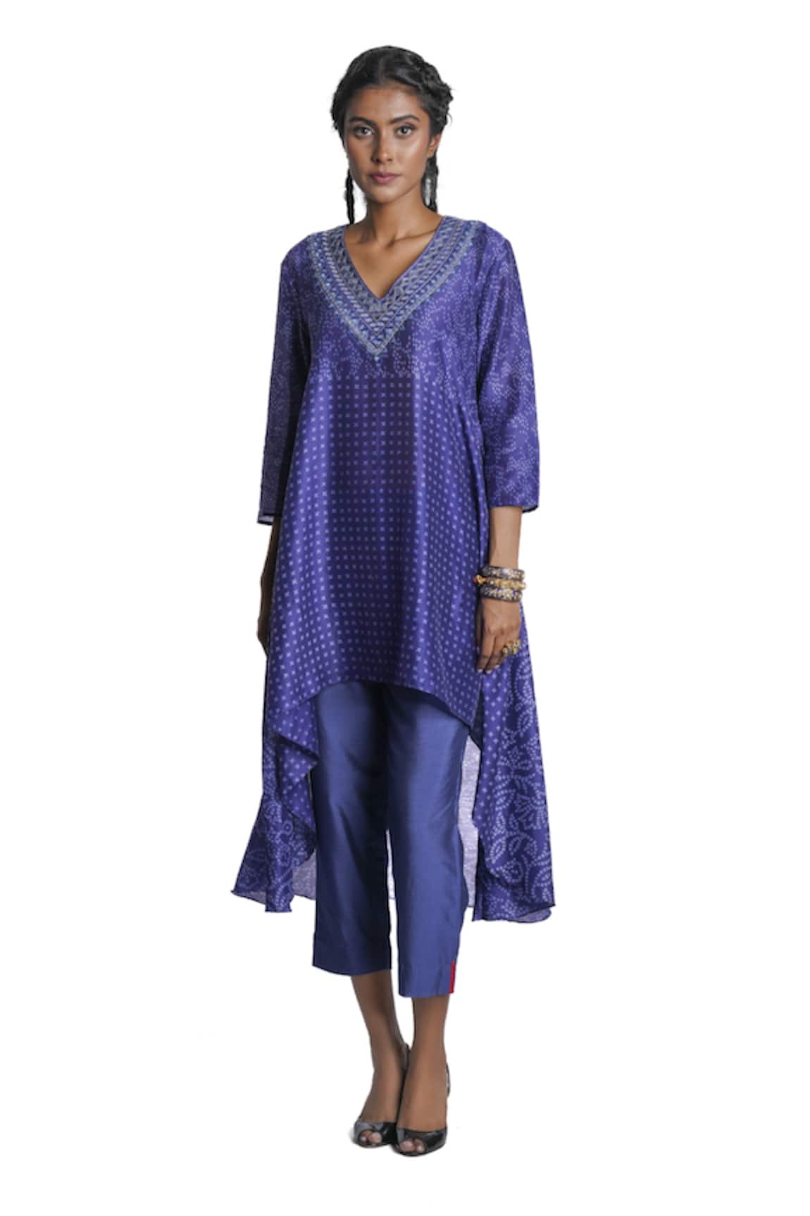 Krishna Mehta Chanderi Tunic & Pant Set