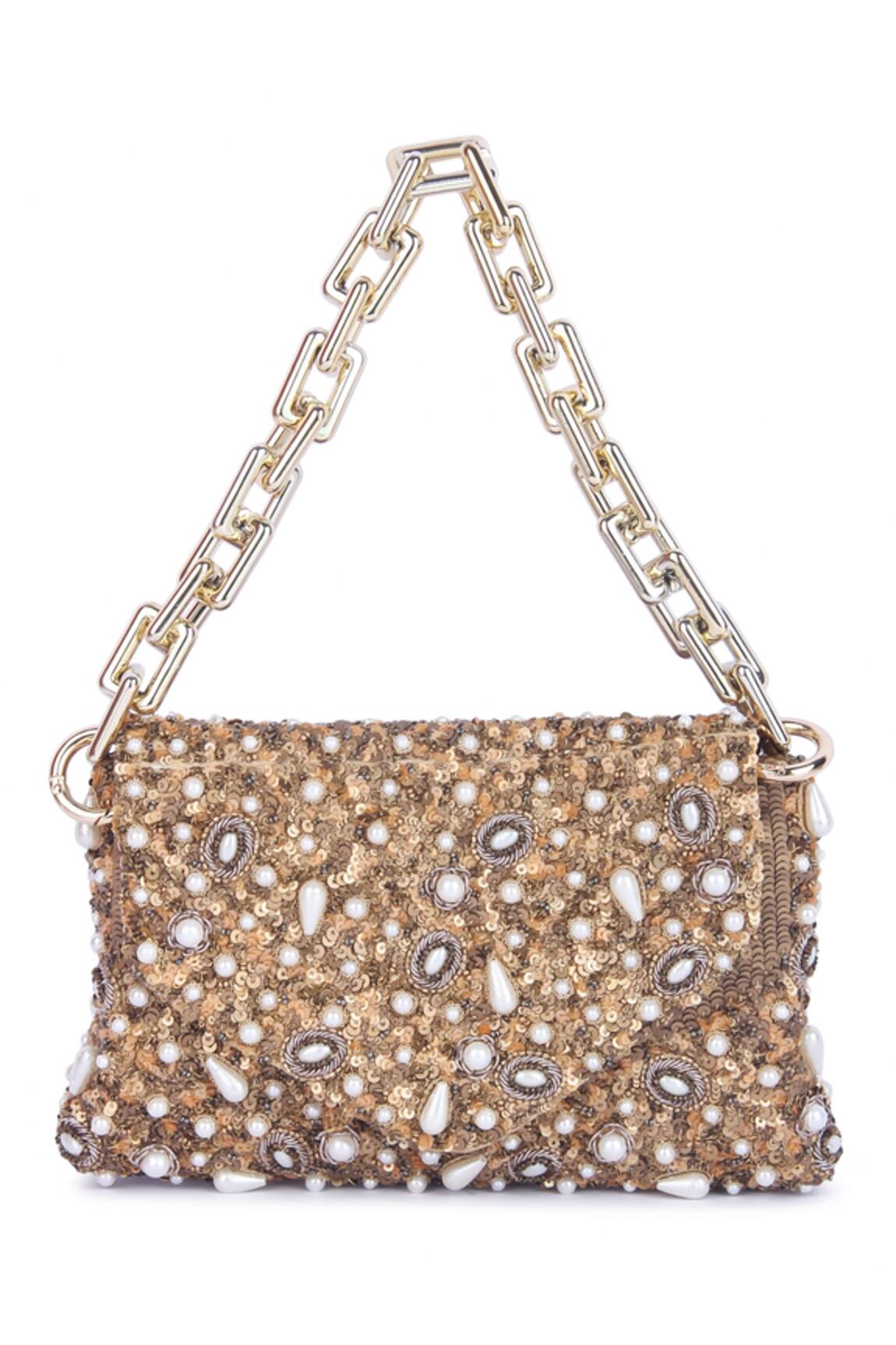 The Purple Sack Embroidered Flap Clutch