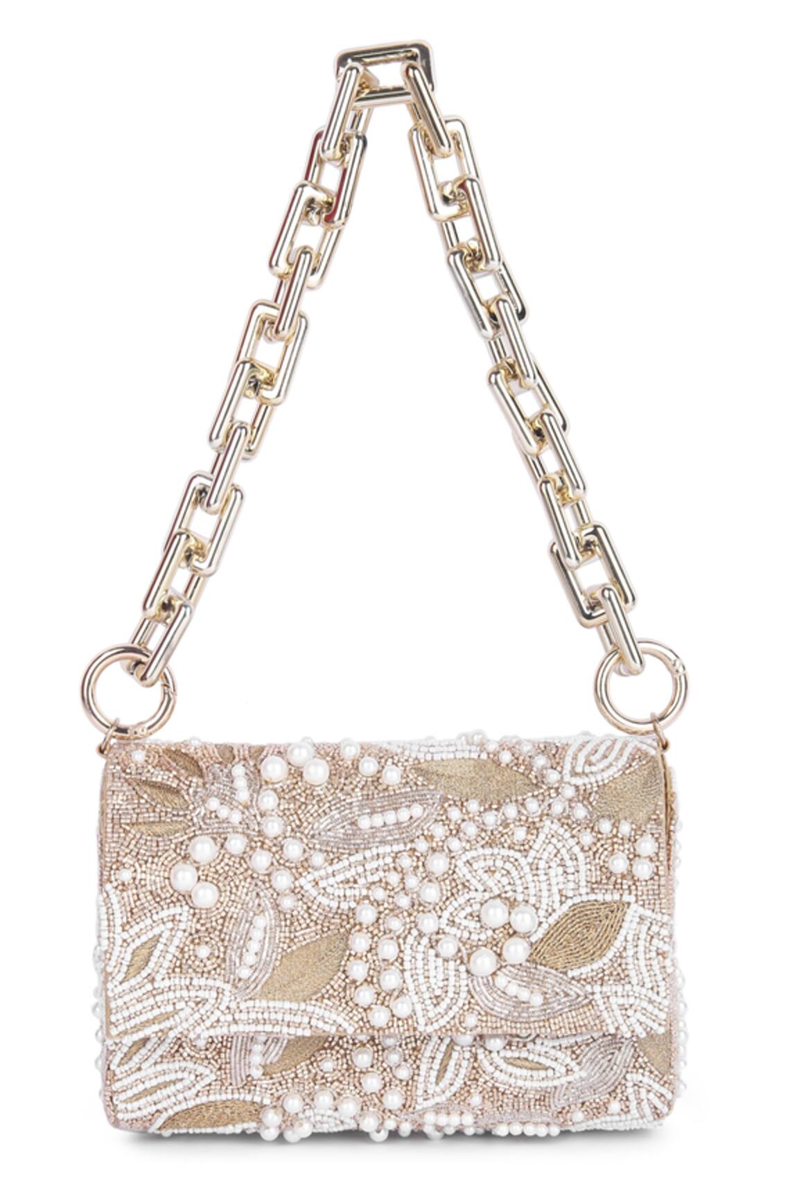 The Purple Sack Embroidered Flap Clutch