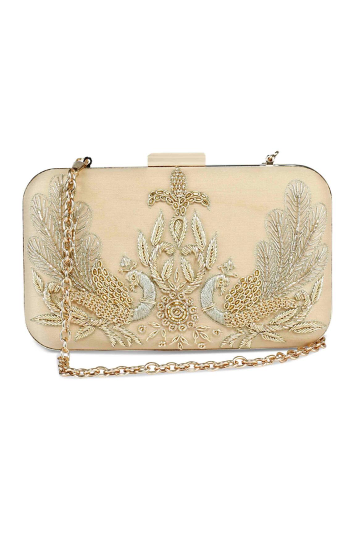 The Purple Sack Embroidered Clutch With Sling