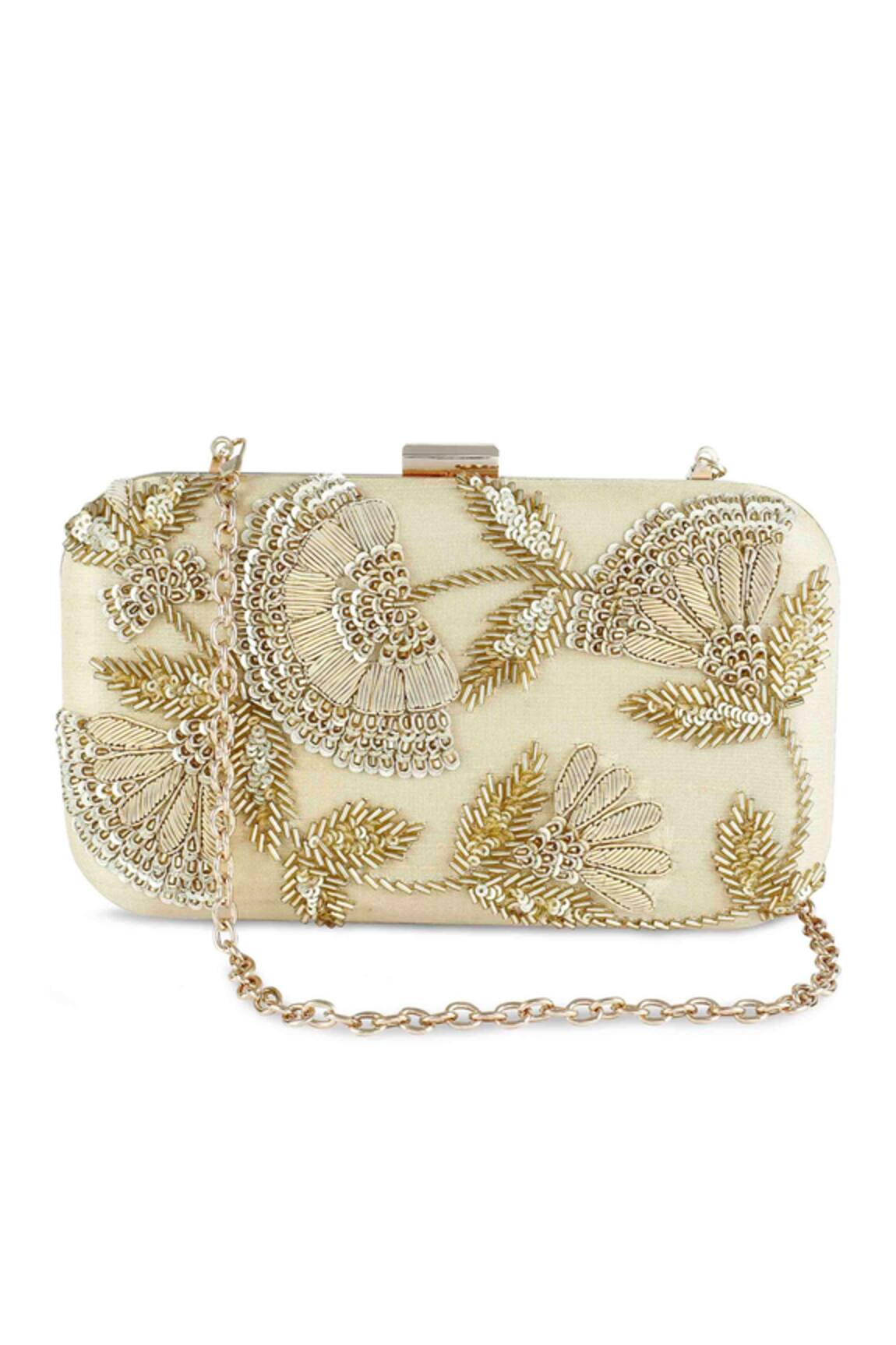 The Purple Sack Embroidered Clutch With Sling