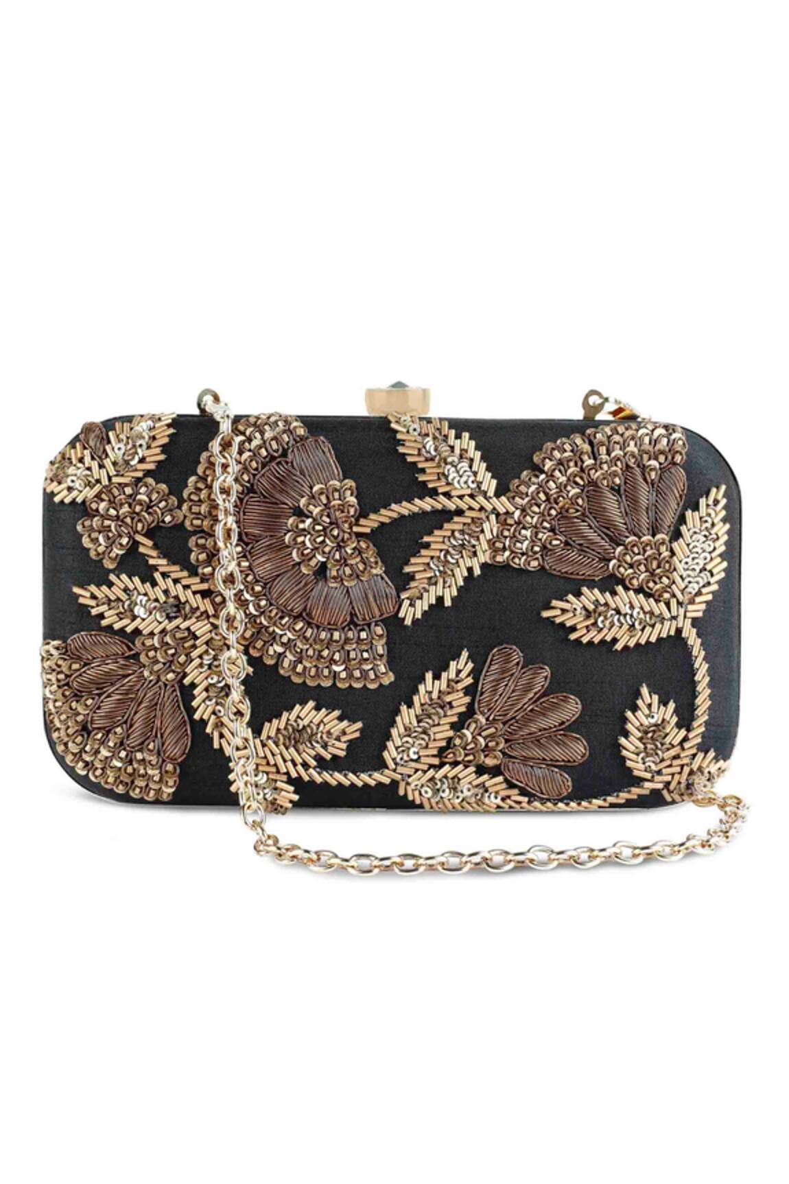 The Purple Sack Embroidered Clutch With Sling