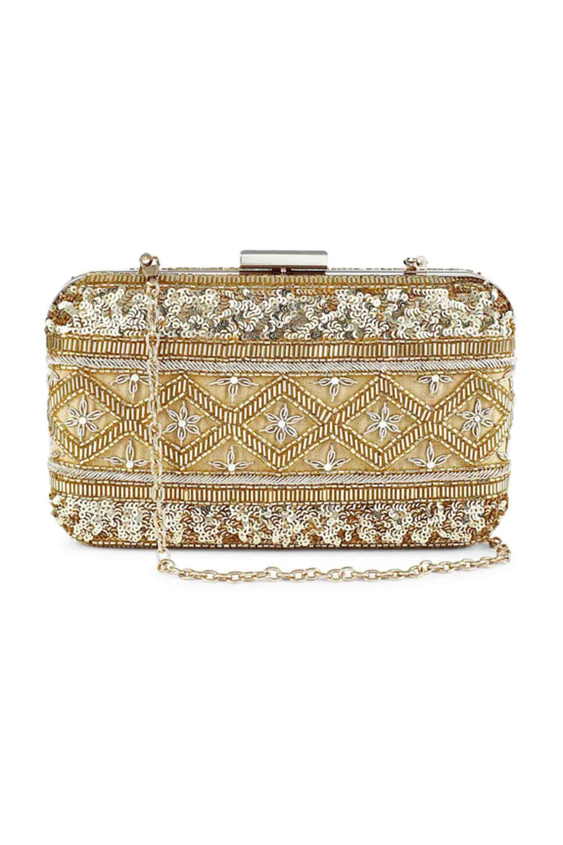 The Purple Sack Embroidered Clutch With Sling