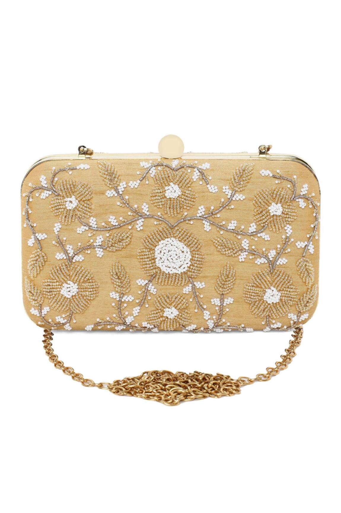 The Purple Sack Embroidered Clutch With Sling