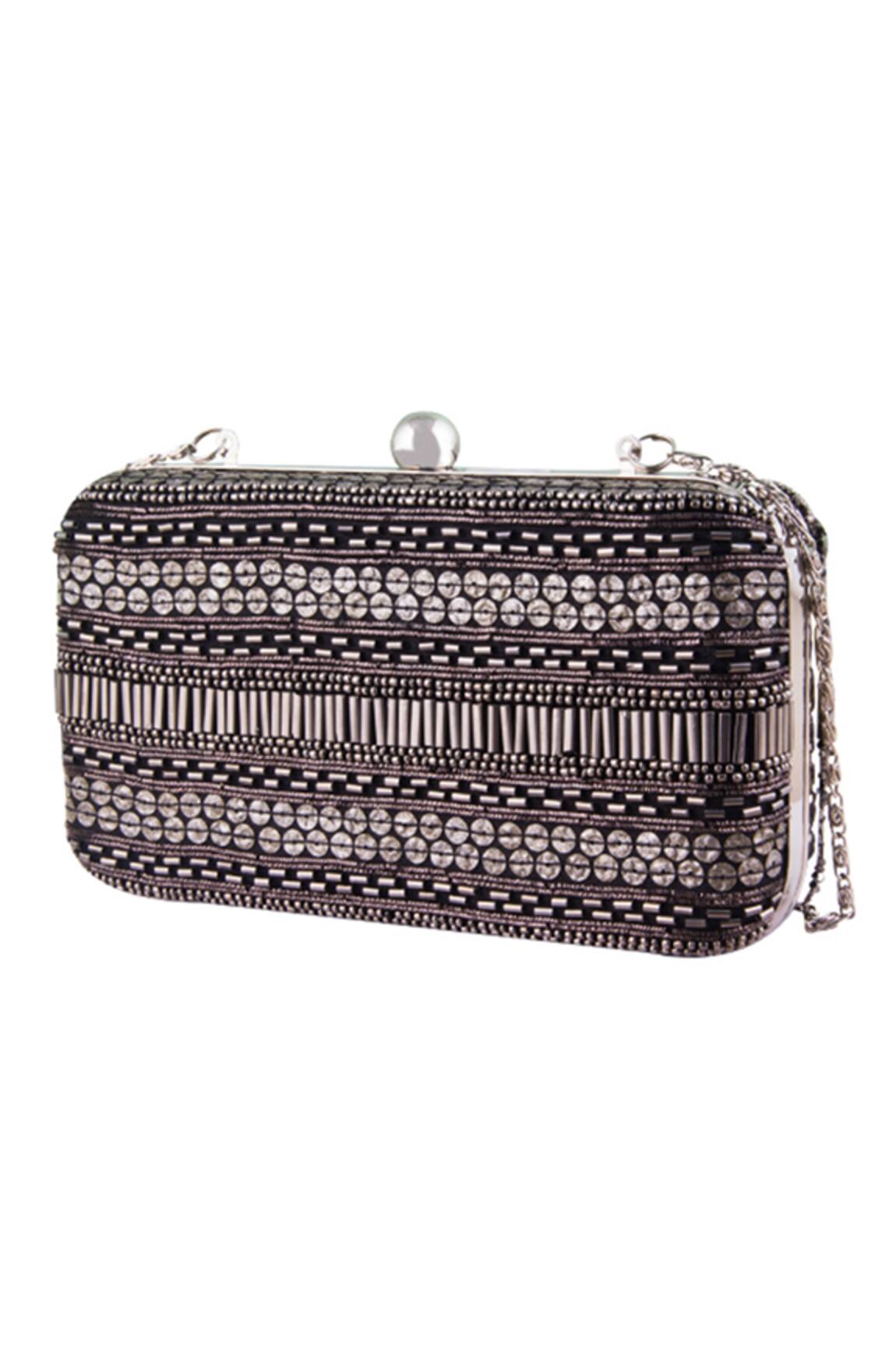 The Purple Sack Embroidered Clutch With Sling