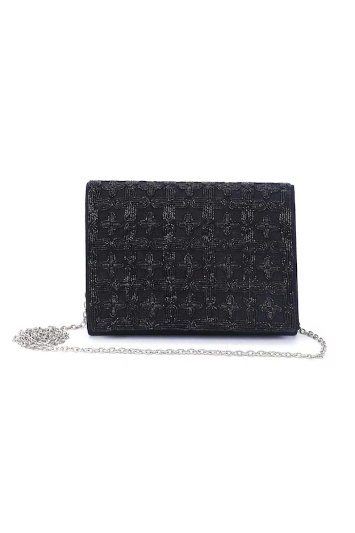 The Purple Sack Embroidered Flap Clutch With Sling 