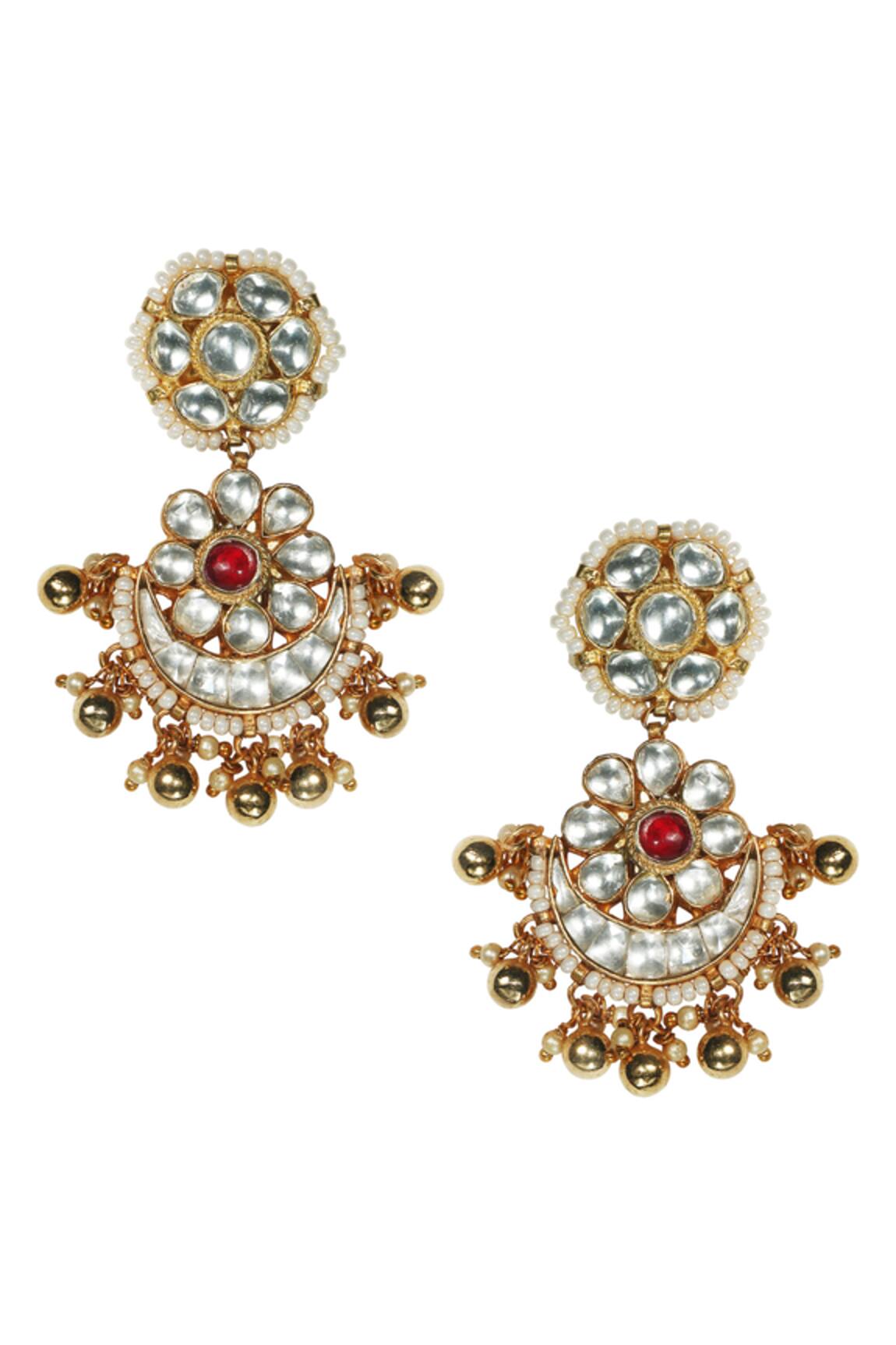 Tizora Floral Kundan Danglers