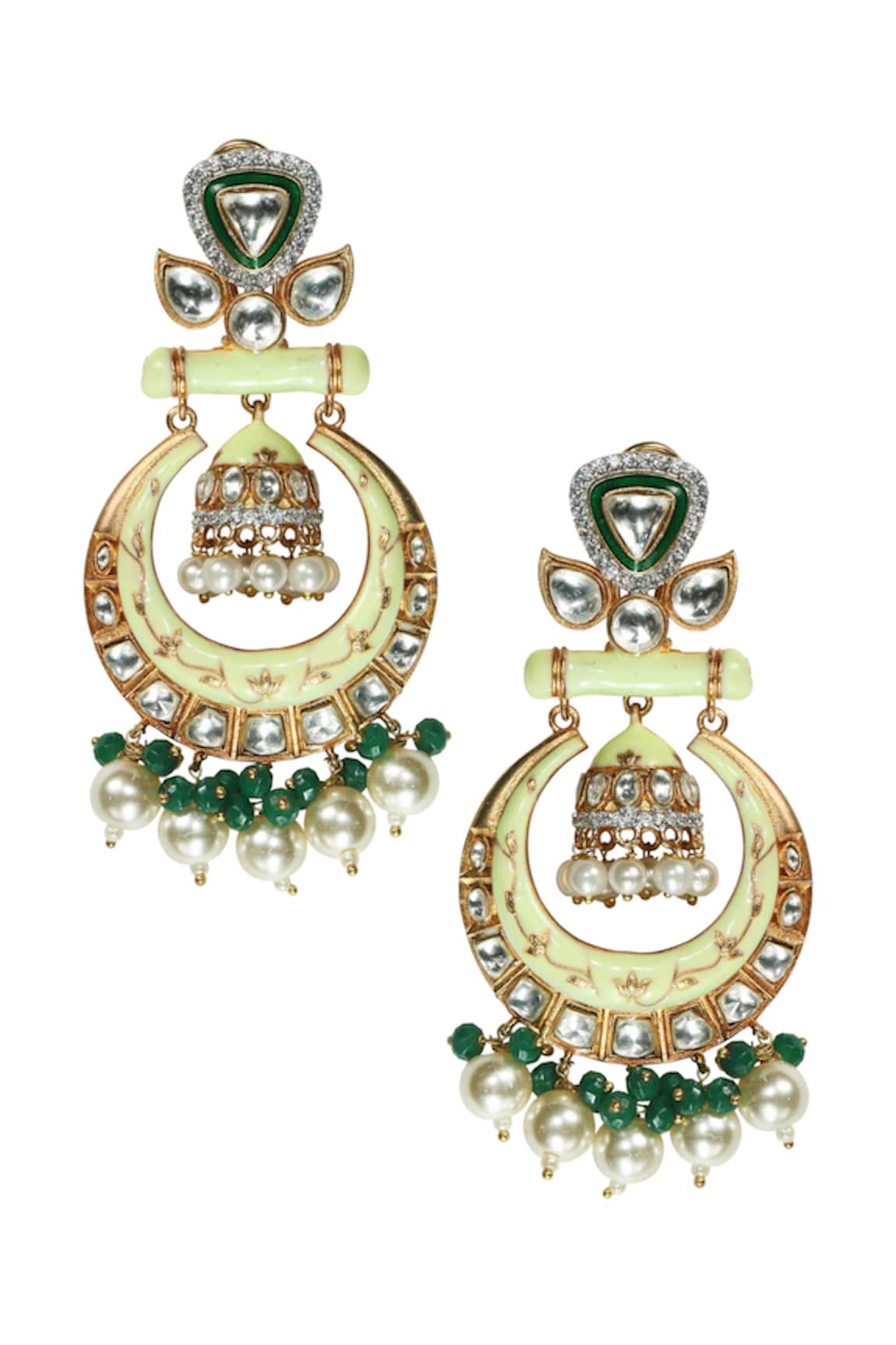 Tizora Kundan Meenakari Chandbalis