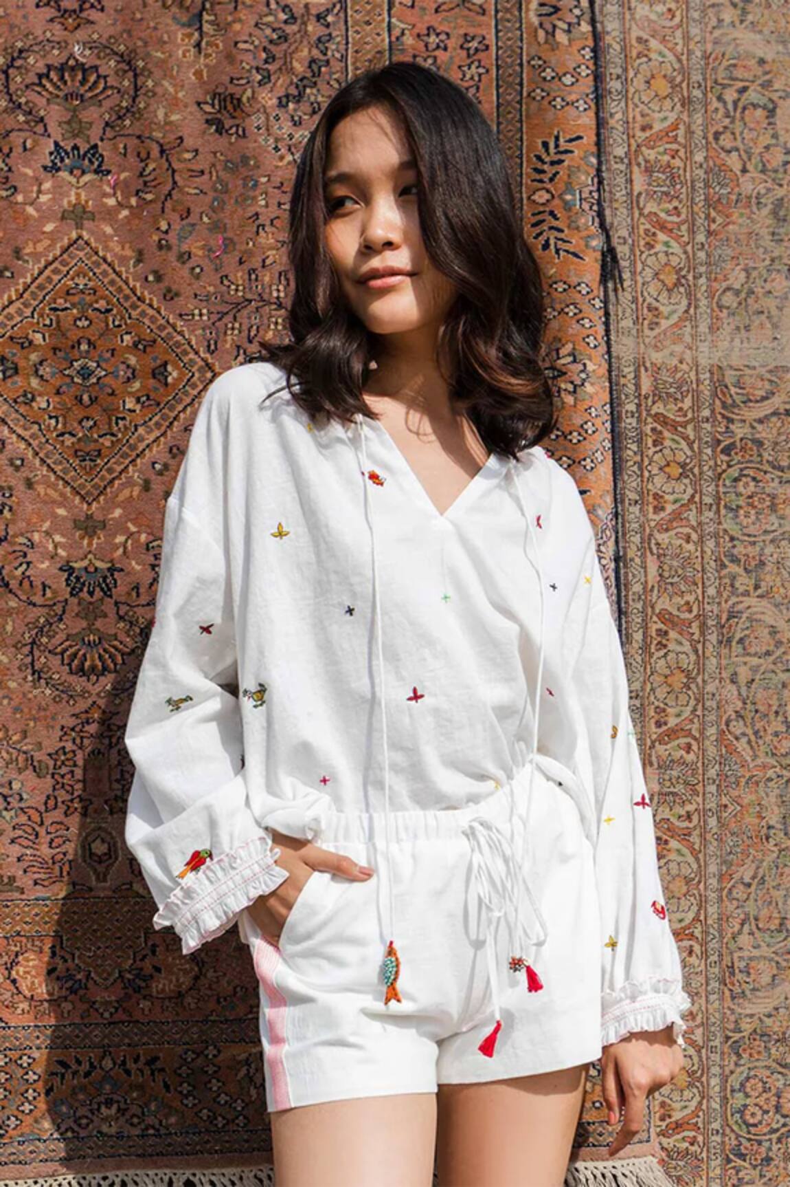 Nikasha Embroidered Cotton Top