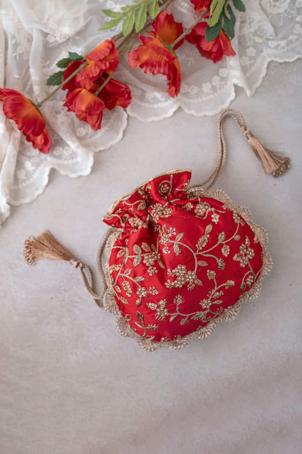 Amyra Silk Embroidered Potli Bag