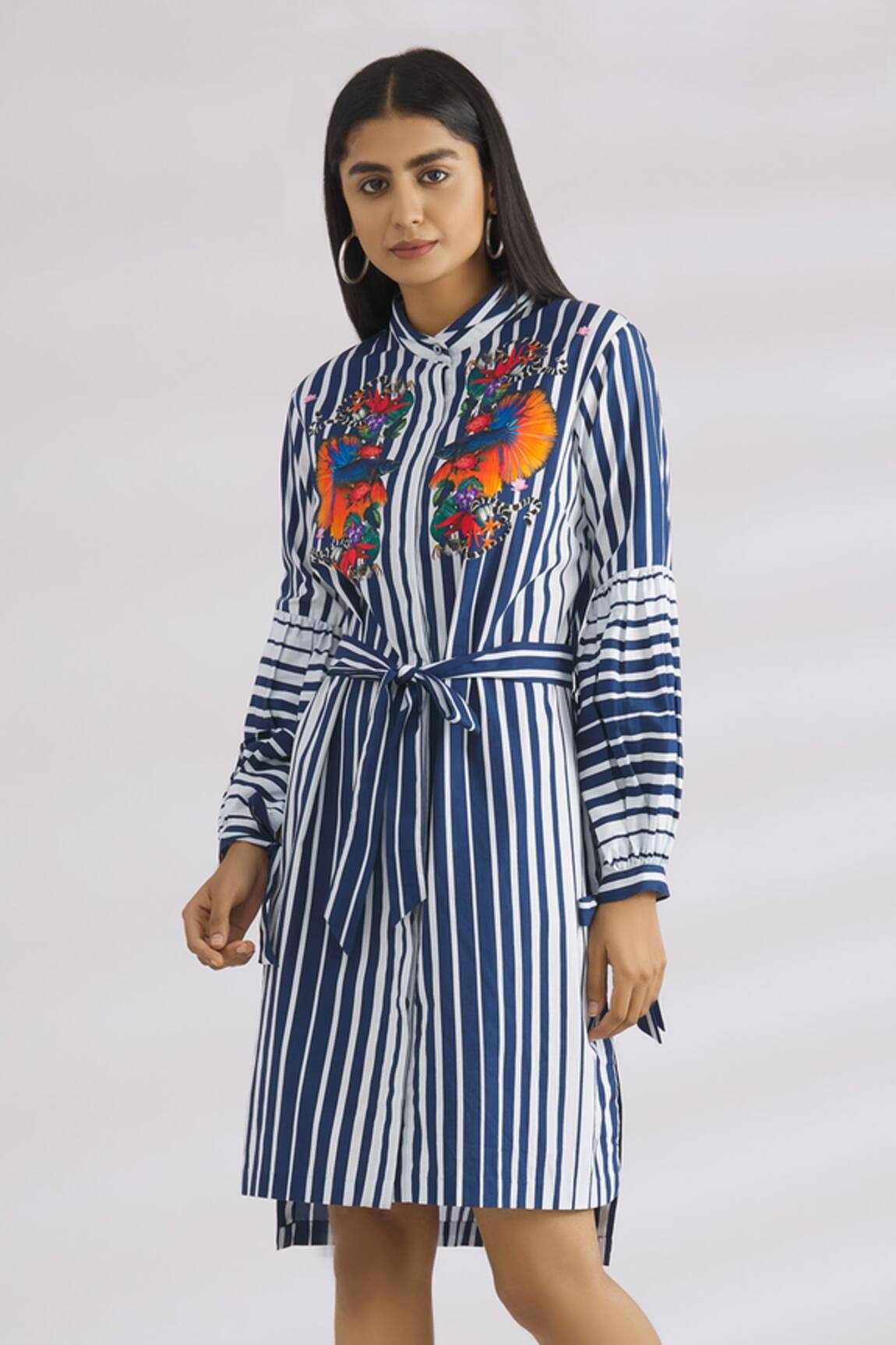 MR. Ajay Kumar Striped Shirt Dress