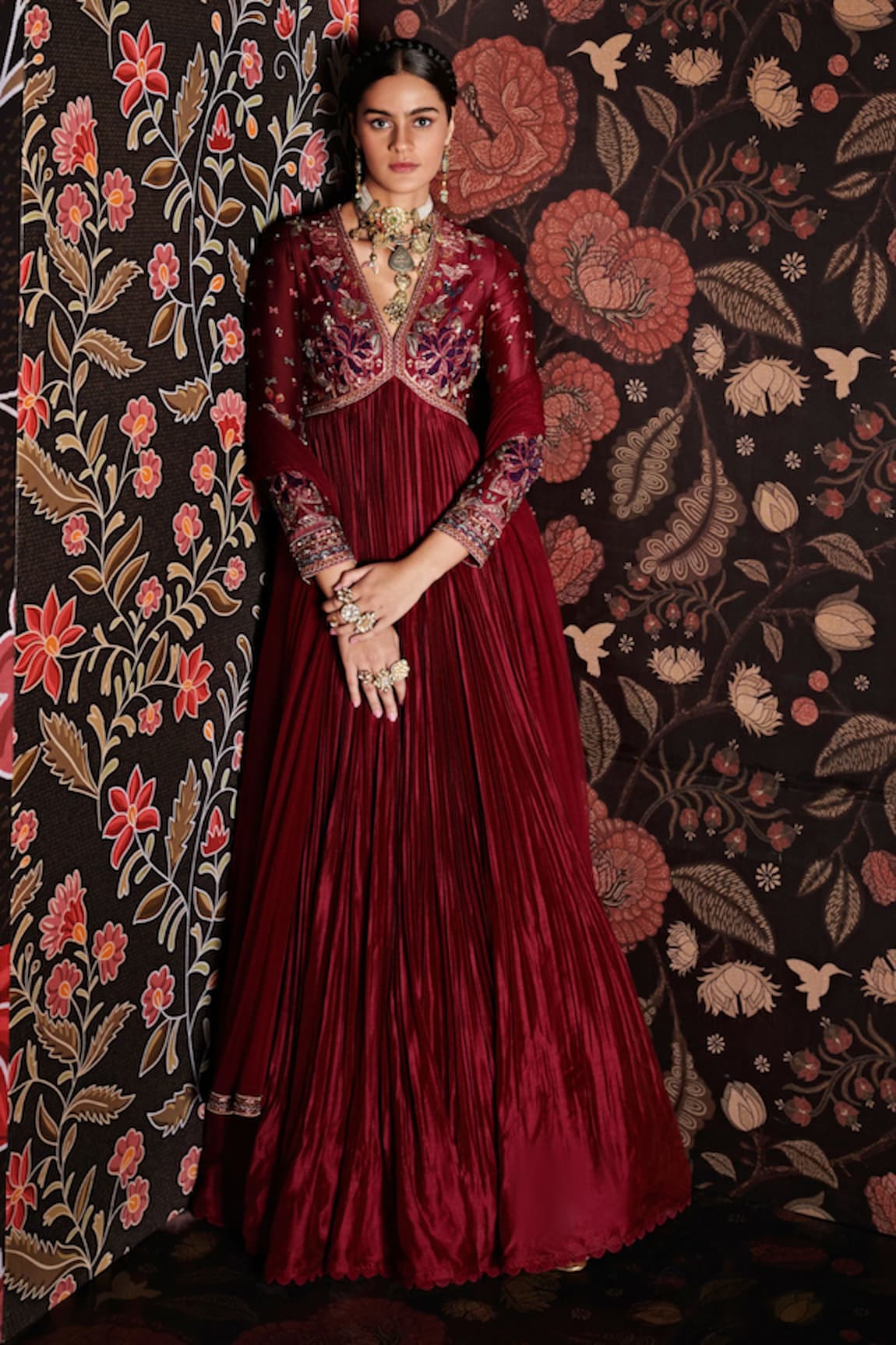 Ridhi Mehra Silk Anarkali with Dupatta