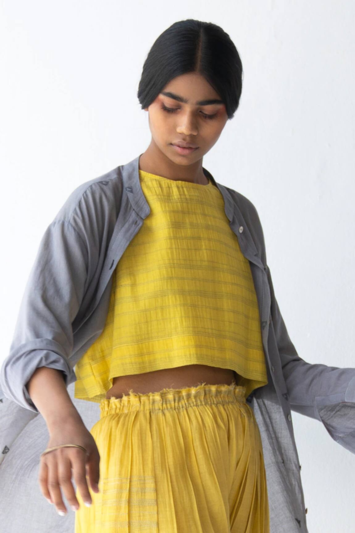 Urvashi Kaur Silk Cotton Crop Top 