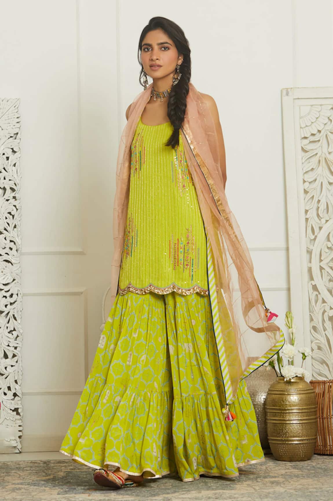 Rajiramniq Sequin Embroidered Kurta Set