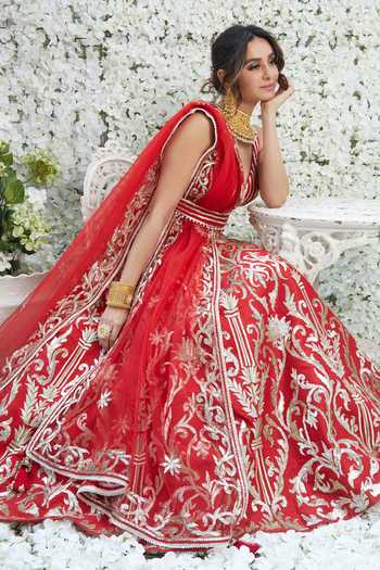 Archana Kochhar Gota Embroidered Bridal Lehenga Set 