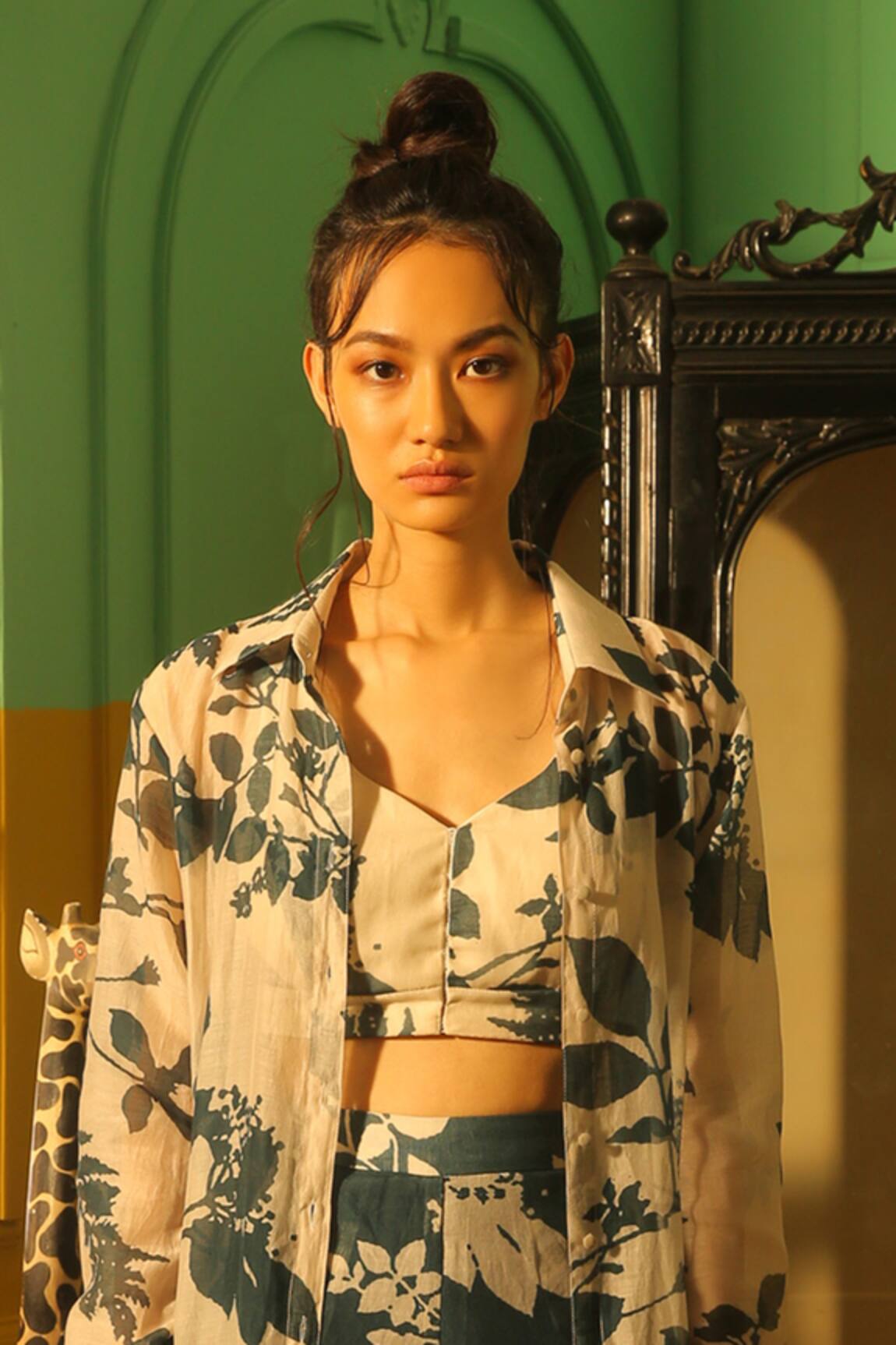 Koai Chanderi Printed Crop Top 