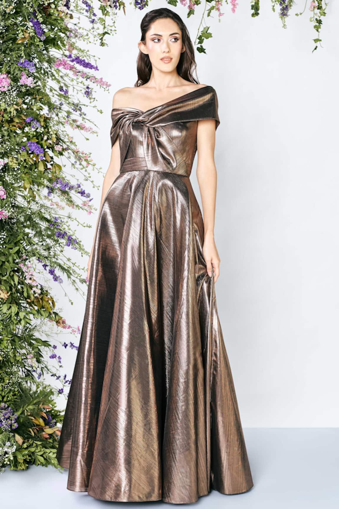 Shivani Awasty Flared Metallic Gown 