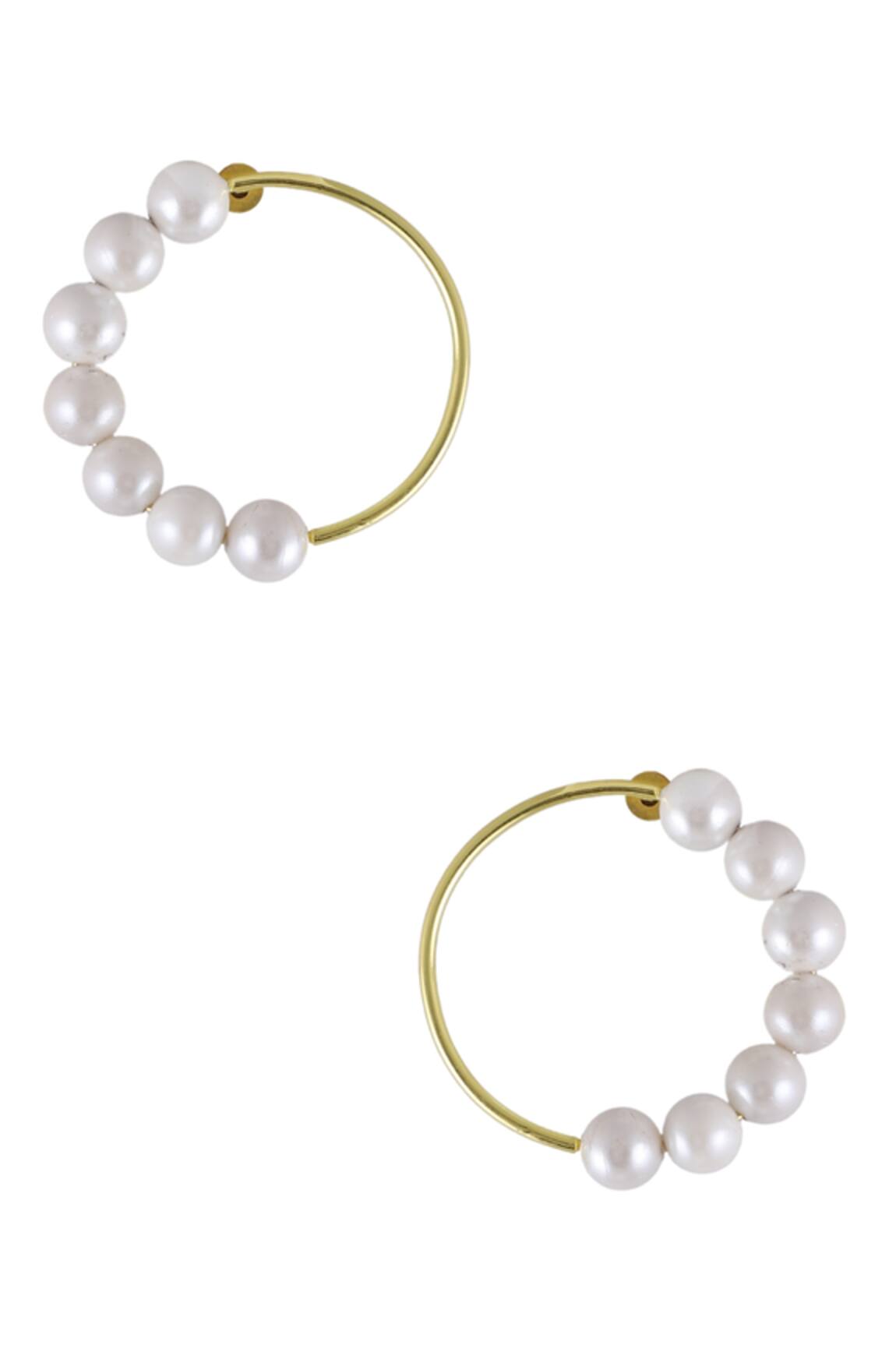 Varnika Arora Megan Pearl Embellished Hoops 