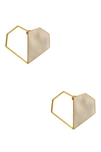 Varnika Arora Gold Heart Motif Statement Stud Earrings 