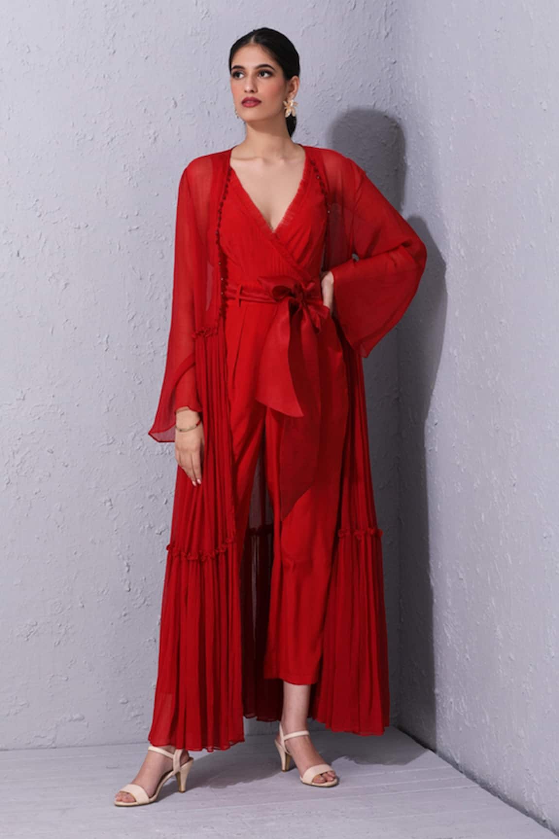 Varun Bahl Tiered Jacket with Jumpsuit