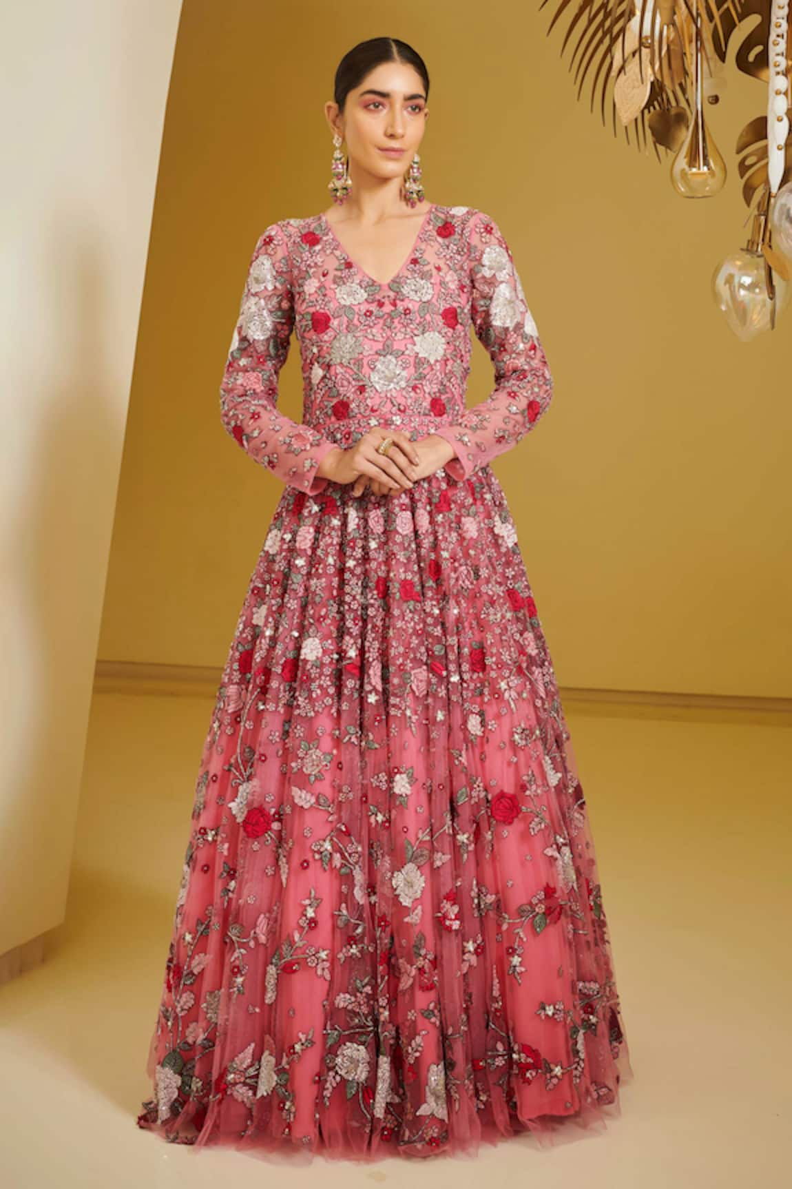 Varun Bahl Floral Embroidered Gown