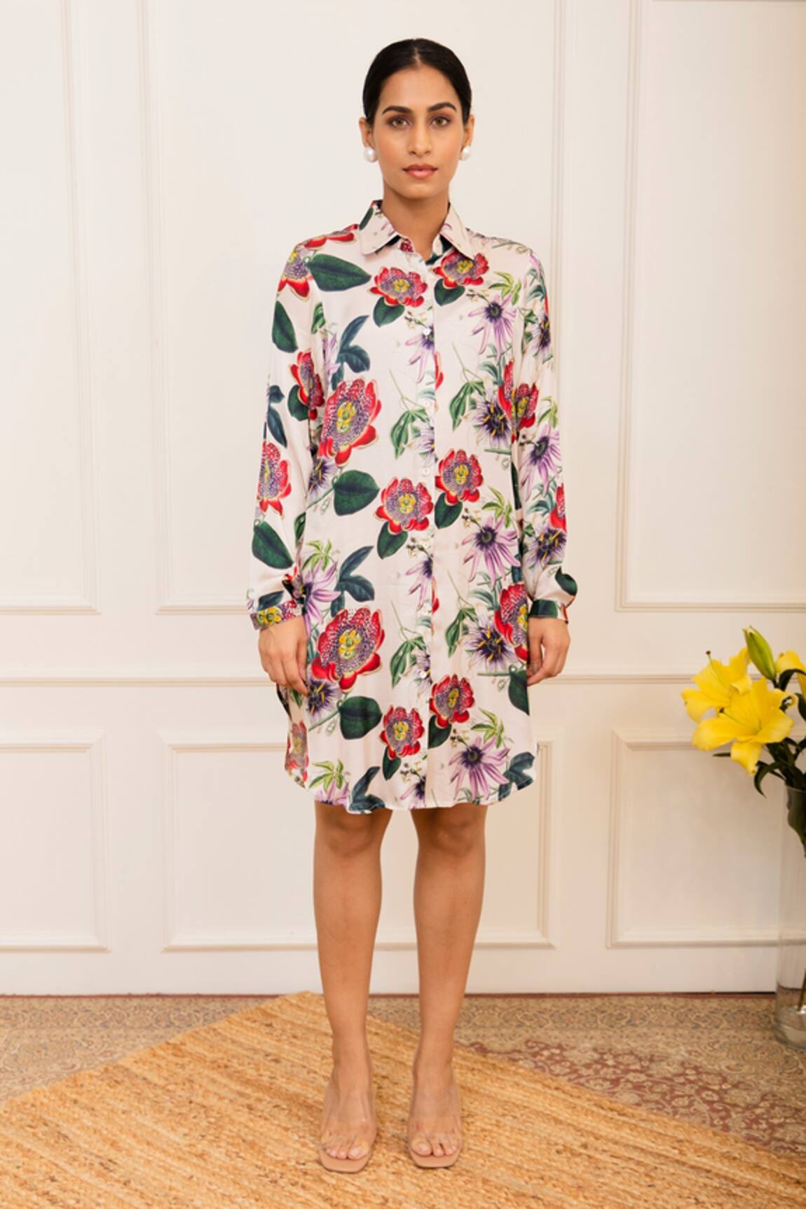 Varun Bahl Floral Print Shirt Dress