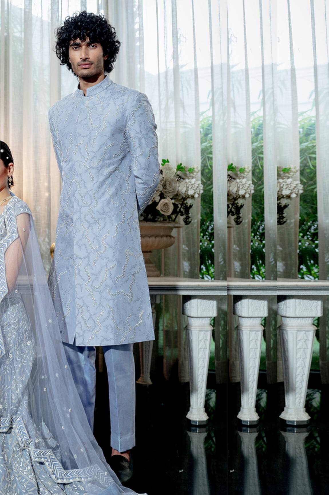 Varun Chakkilam Silk Embroidered Sherwani Set