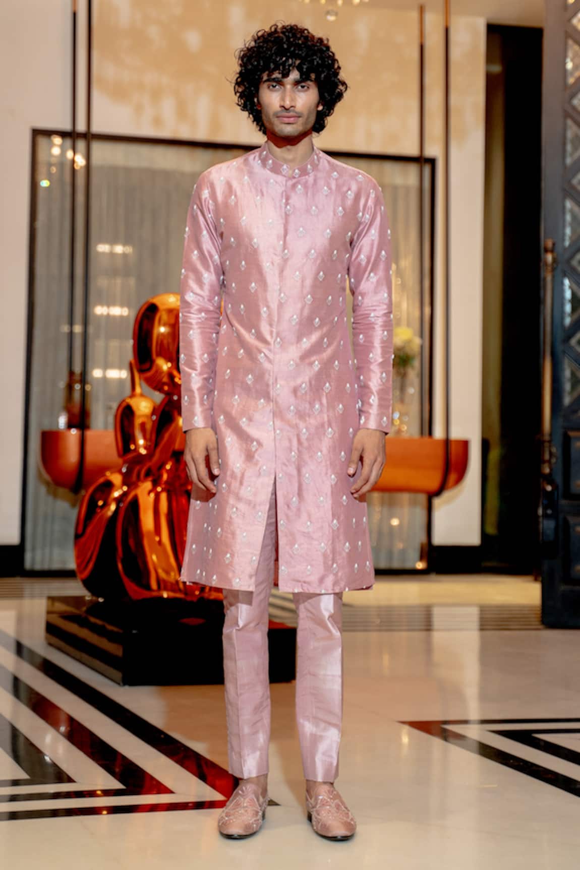 Varun Chakkilam Silk Embroidered Kurta Set