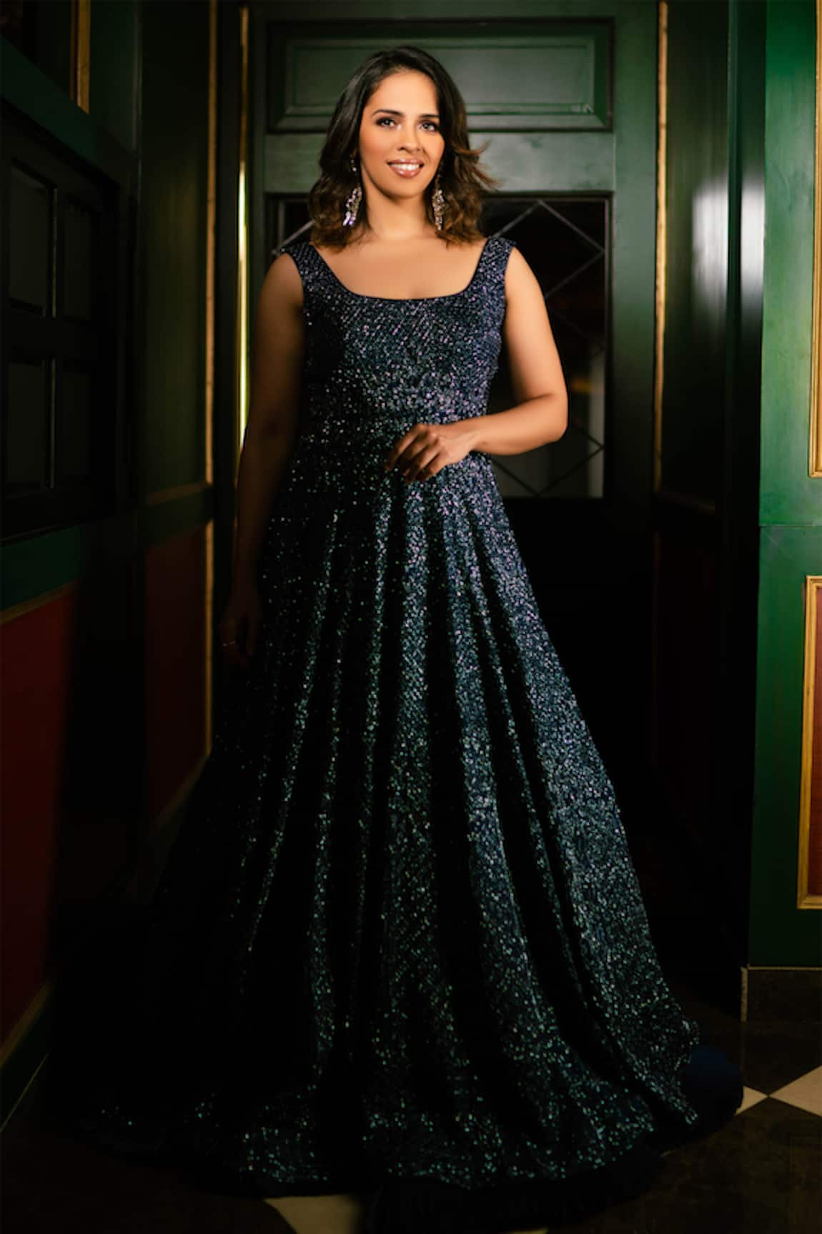 Varun Chakkilam Organza Hand Embroidered Gown