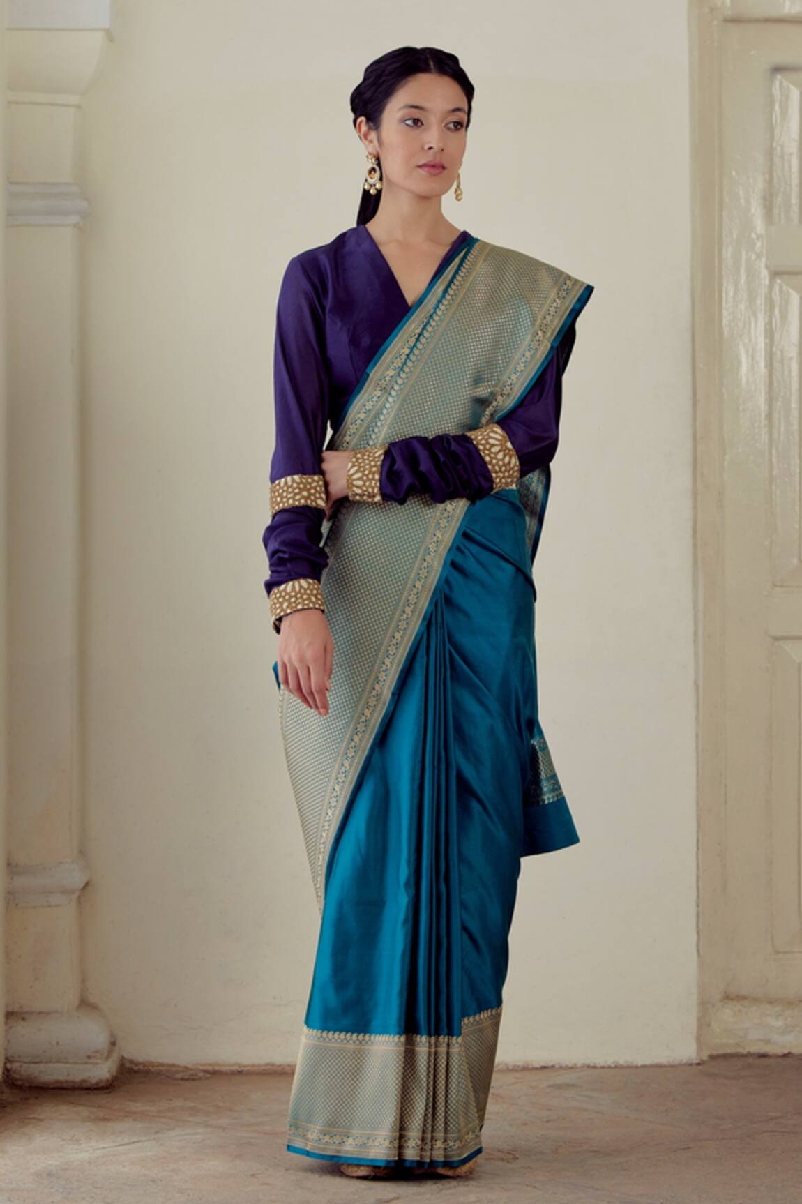 Mimamsaa Veerali Satin Silk Saree With Chanderi Blouse 