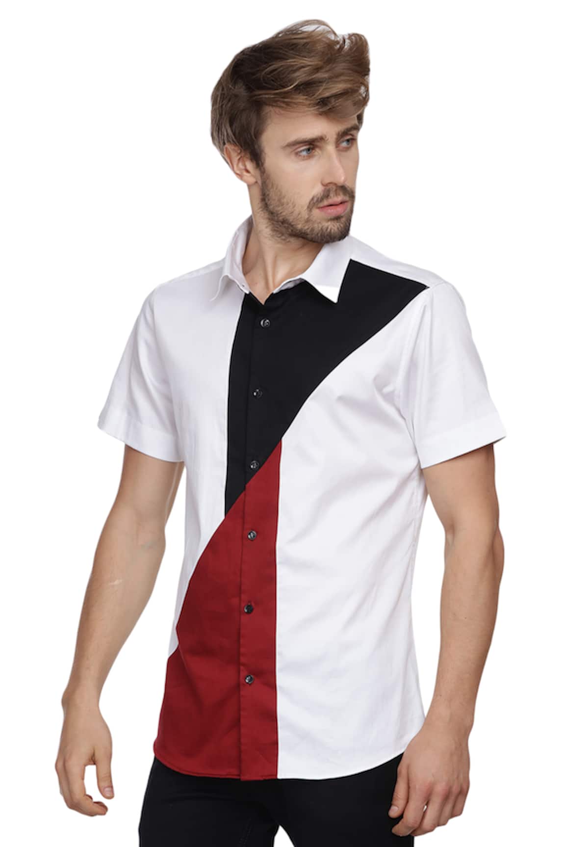 Abkasa Slim-Fit Colorblock Shirt