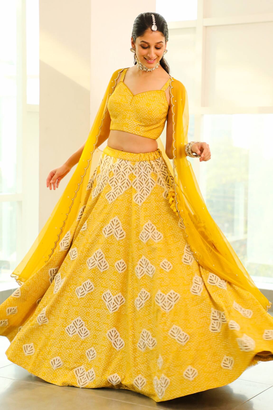 Vidushi Gupta Printed Lehenga & Cape Dupatta Set 