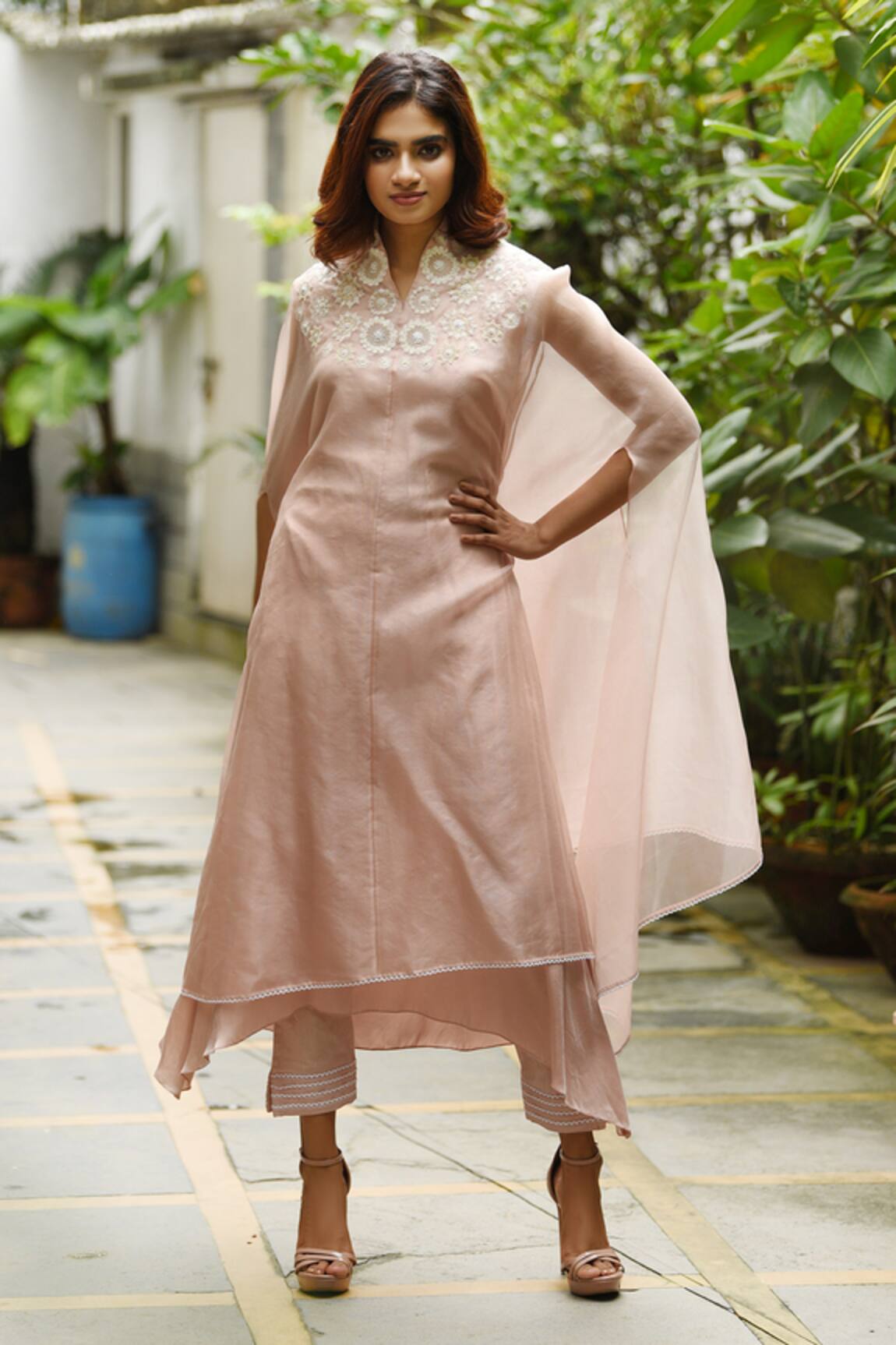 Vara By Vibha N Priti Layered Tunic & Pant Set 