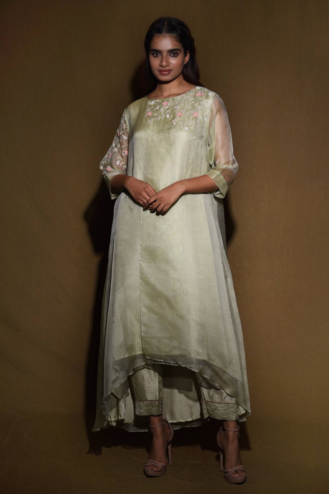 Vara By Vibha N Priti Organza Kurta & Pant Set