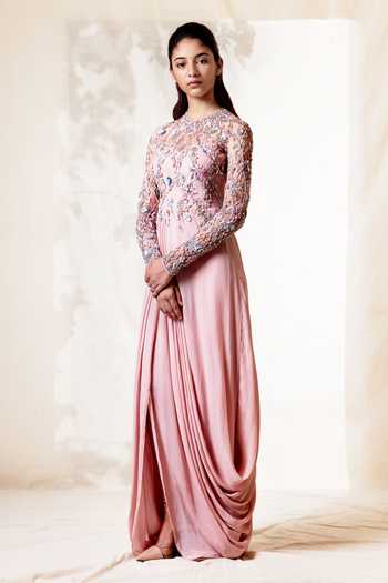 Vivek Patel Embroidered Draped Gown