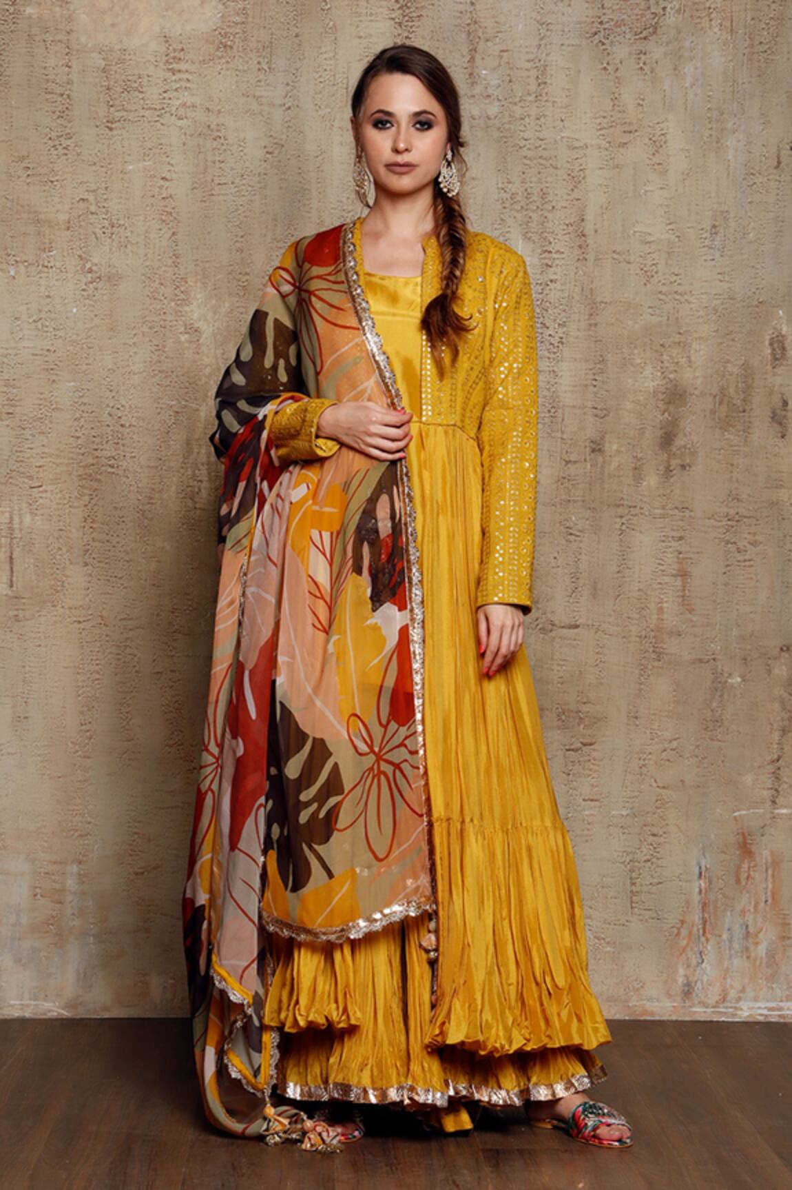 Vikram Phadnis Silk Jacket & Sharara Set