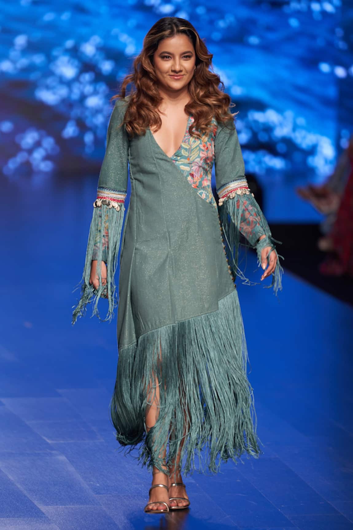Rishi And Vibhuti Tinset Overlap Dress 