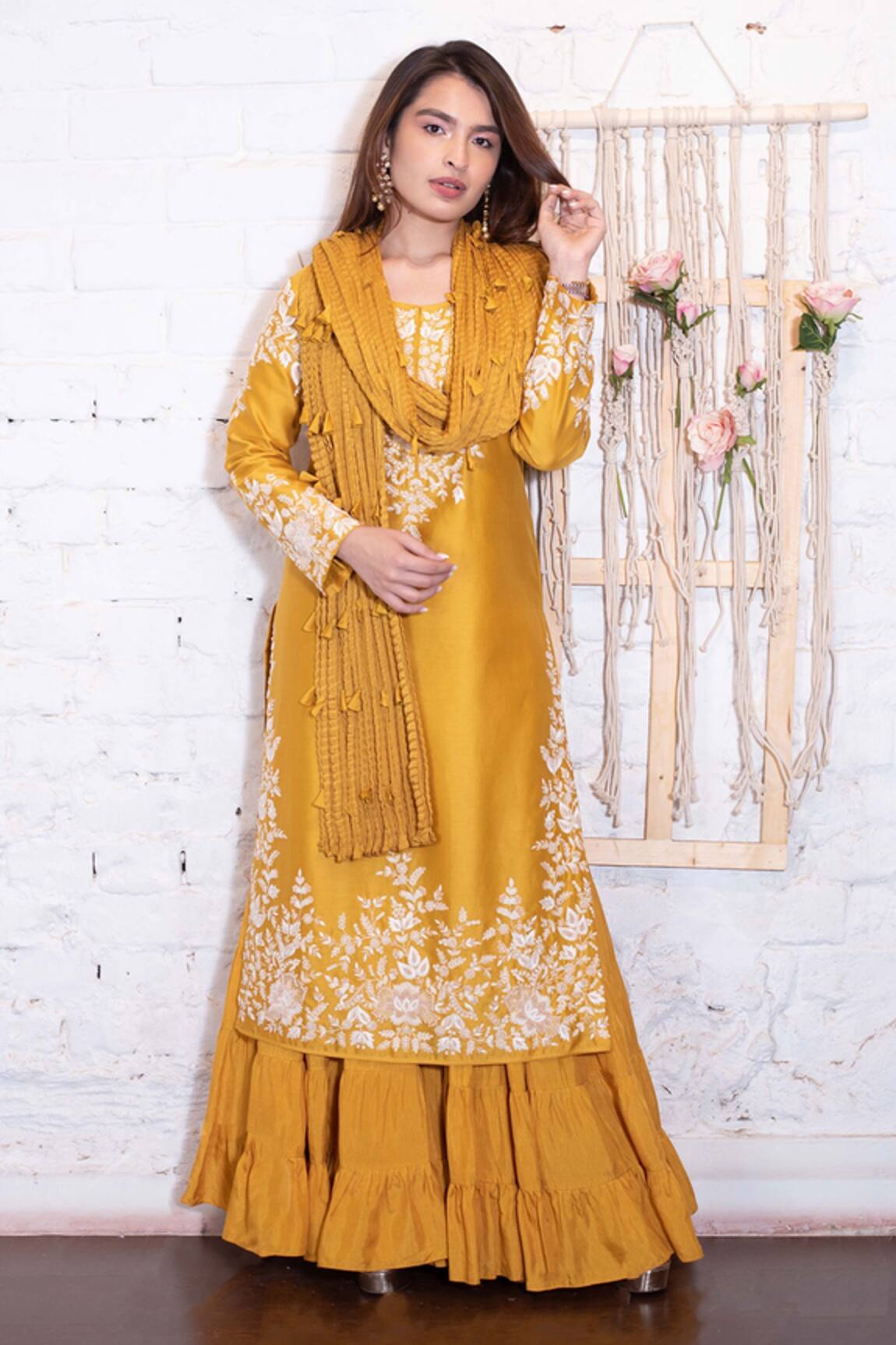 Vasavi Shah Embroidered Kurta Sharara Set
