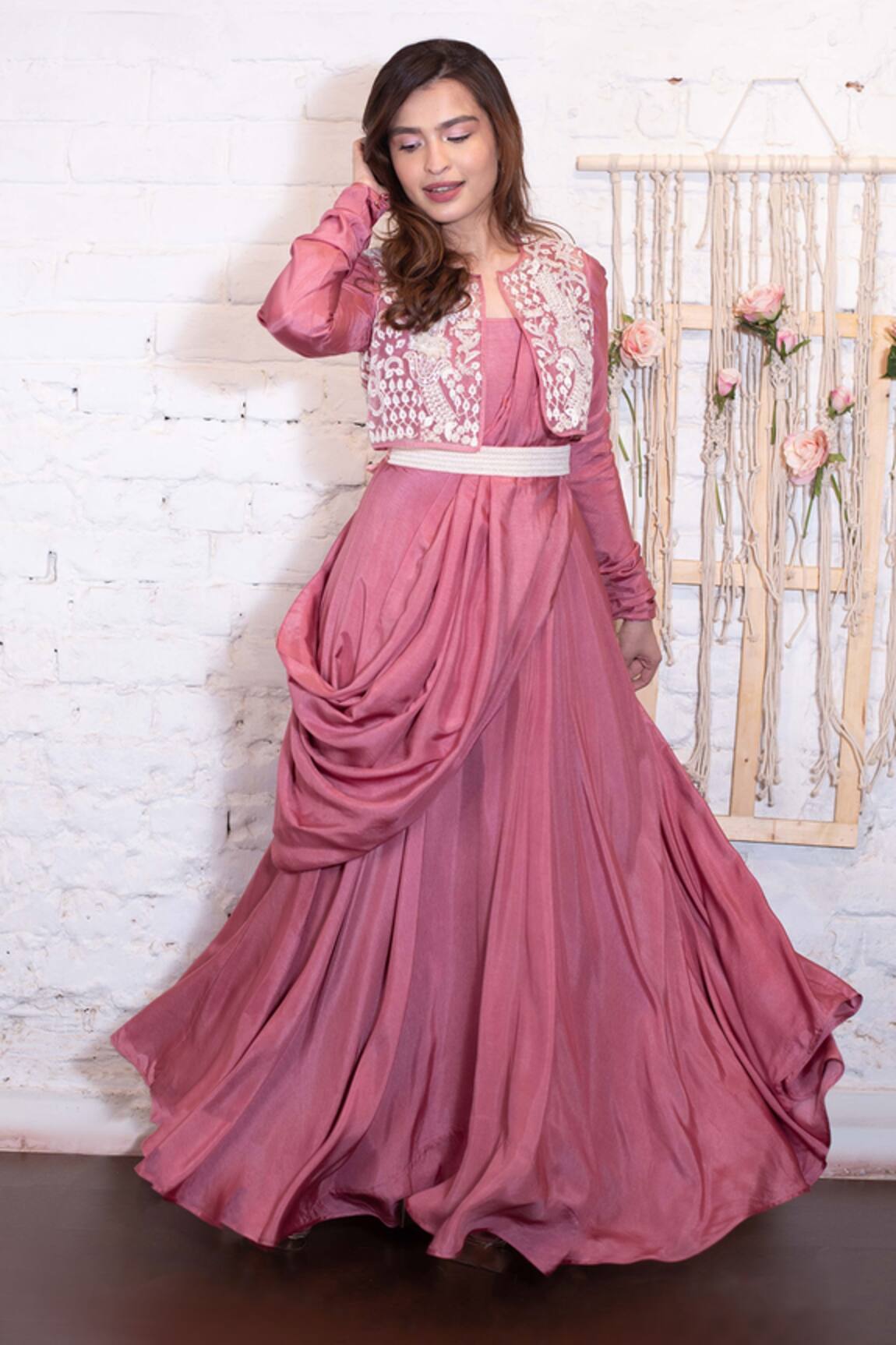 Vasavi Shah Pre Draped Anarkali Jacket Set
