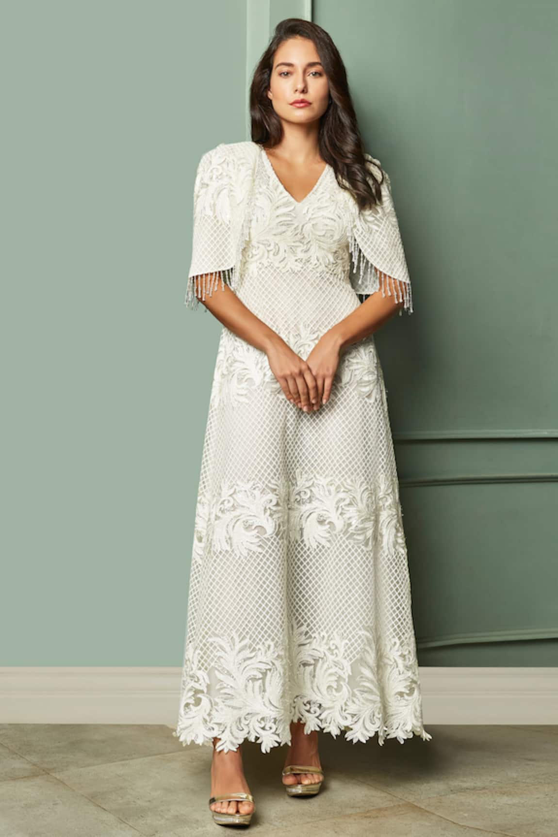 Shivani Awasty Embroidered A-Line Gown