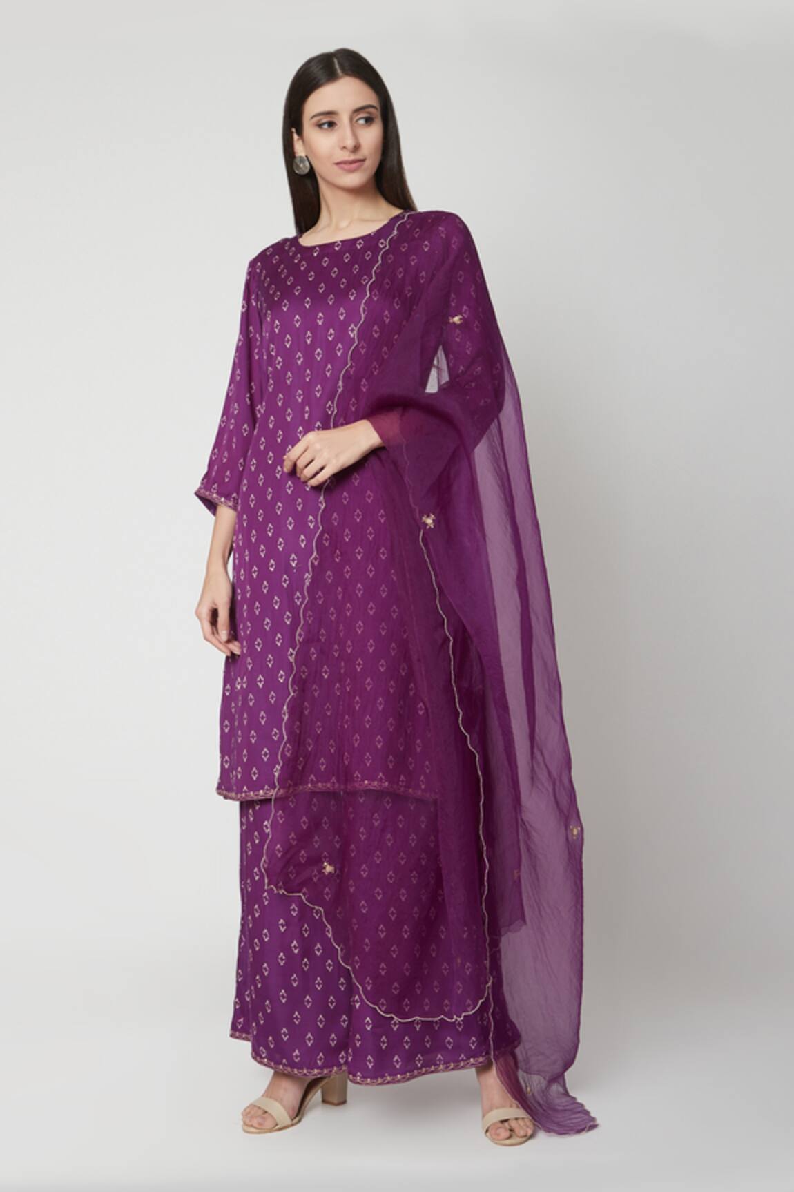 Ruchira Nangalia Handblock Print Kurta Palazzo Set