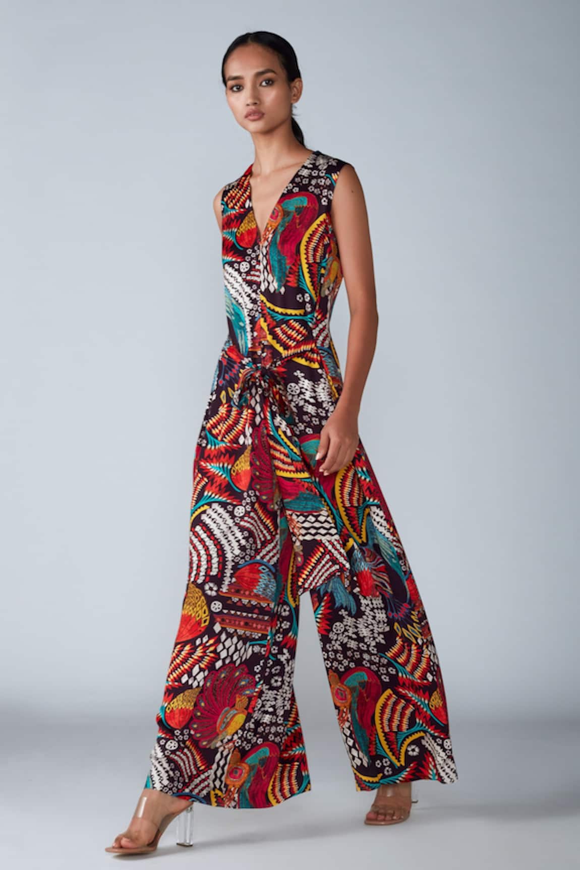 Saaksha & Kinni Abstract Bird Print Jumpsuit