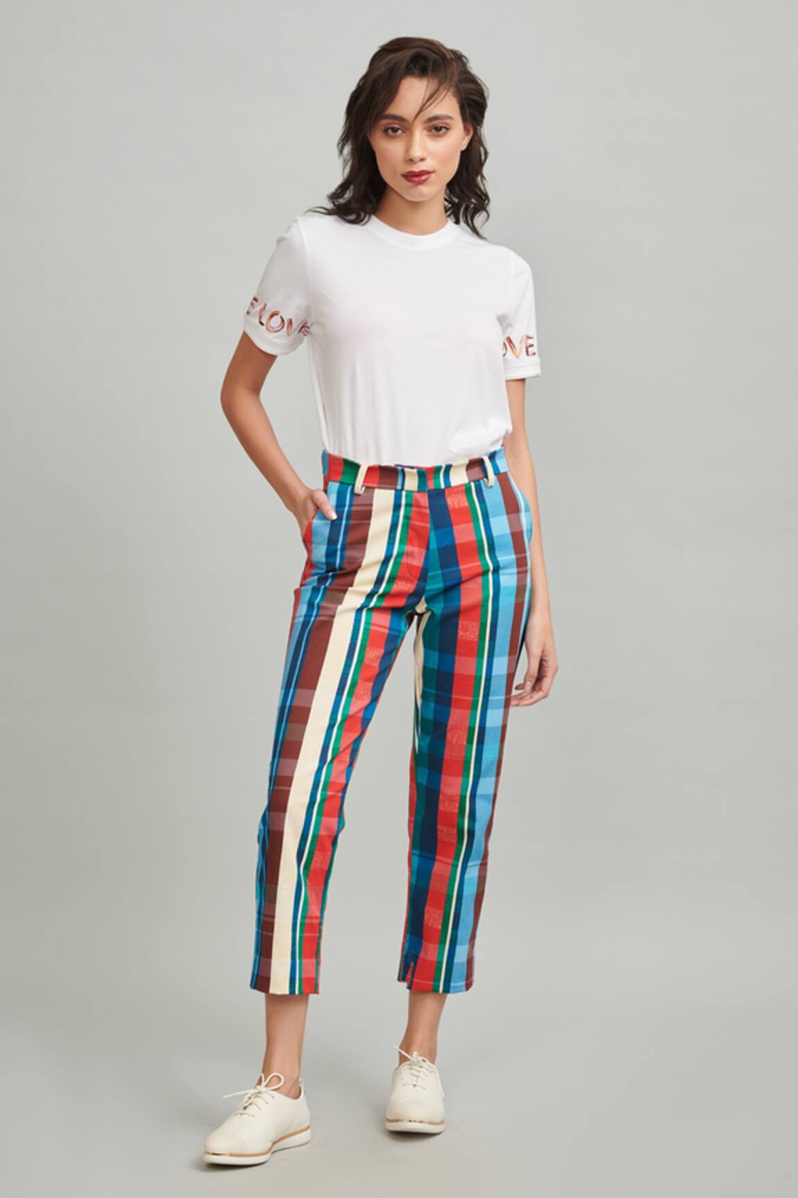 Dash and Dot Striped Tapered Pants